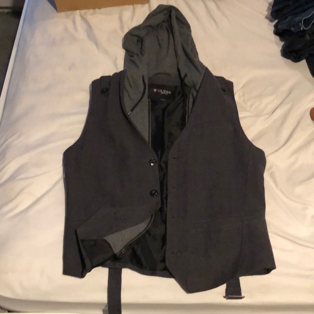Guess zipper hoodie vest